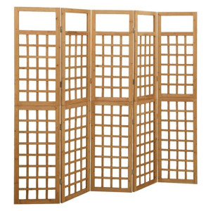 Parawan pokojowy 5-panelowy/trejaż, drewno jodłowe, 201,5x180cm
