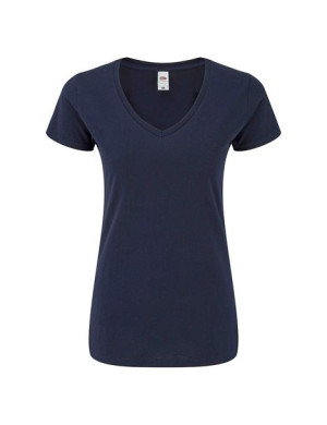 Fruit of the Loom Koszulka damska v-neck Iconic M ciemny granat