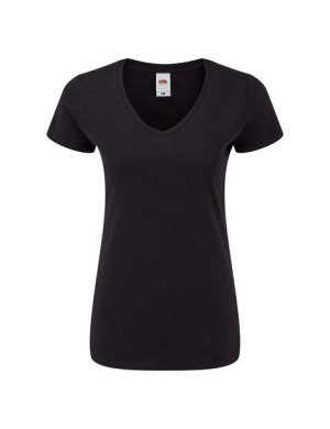 Fruit of the Loom Koszulka damska v-neck Iconic XXL czarny