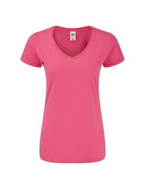 Fruit of the Loom Koszulka damska v-neck Iconic S fuchsia