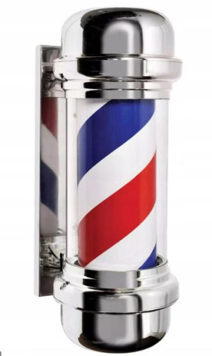Barber Pole Słupek Plafon Barberski Barber z lampą