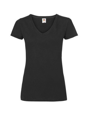 Fruit of the Loom Koszulka damska v-neck Valueweight XL czarny