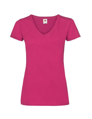Fruit of the Loom Koszulka damska v-neck Valueweight XL fuchsia