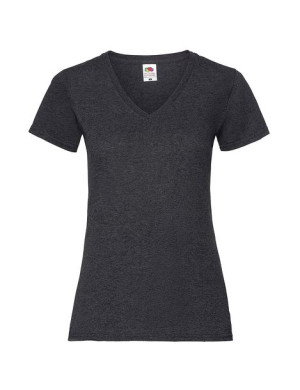 Fruit of the Loom Koszulka damska v-neck Valueweight XL grafitowy melanż