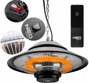 PROMIENNIK Lampa Grzewcza Wisząca 1500W pilot NEO
