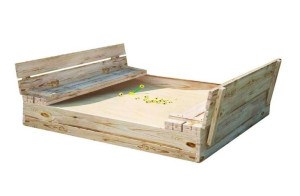 Piaskownica Drewniana Zamykana 120x120 Premium