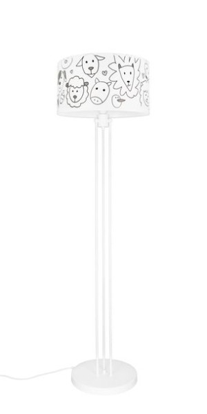  Lampa stojąca z abażurem zwierzęta kontury