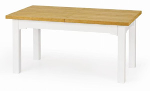 Stół LEONARDO 160(250)x90 biały/dąb miodowy