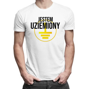 Jestem uziemiony - męska koszulka z nadrukiem dla elektryka