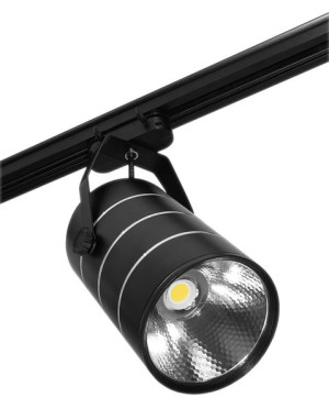 Lampa sklepowa led reflektor szynowy jednofazowy czarny 30w 2550 lm światło