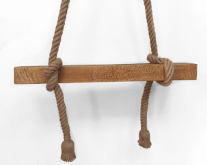 Lampa wisząca BELKA DREWNO SZNUR LINA LOFT 2xE27