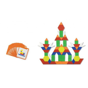 Drewniana Mozaika Geometryczna Viga Toys Układanka Logiczna Klocki 102 El