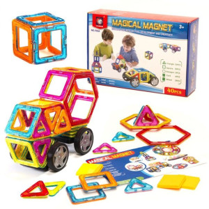 Klocki Magnetyczne Kolorowe Magical Magnet 40Szt