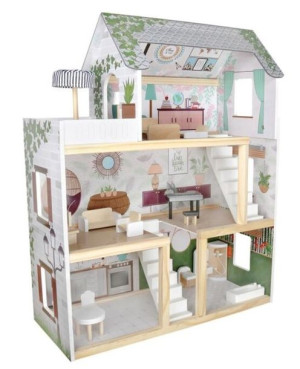 Lulilo Domek Dla Lalek Drewniany Floro Boho Led