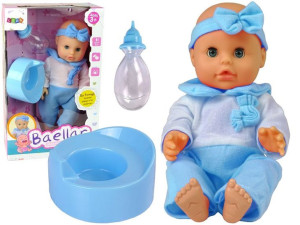Lalka Piżama 30 Cm Niebieska Butelka Nocnik Pije