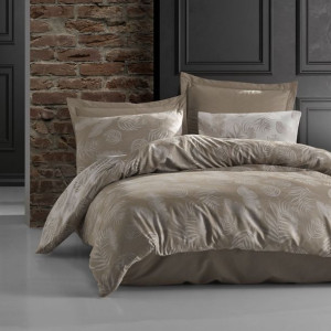 Pościel bawełniana BAHAMA LIGHT BROWN/220x200 COTTONLOVE JACQUARD