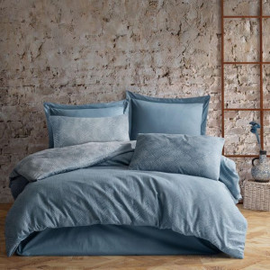 Pościel bawełniana HANNAH BLUE/160x200 COTTONLOVE JACQUARD