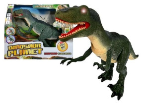 Dinozaur Velociraptor Porusza Się Ryczy Świeci