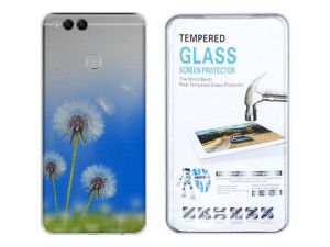 Huawei Honor 7x Etui Gradient Nadruk Case + Szkło