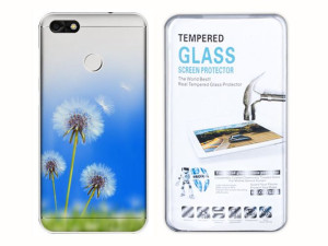 Huawei Y6 Pro 2017 Etui Gradient Nadruk + Szkło 9h