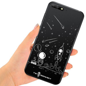 Etui Do Y6 Prime 2018 Twardowsky Space + Szkło 9h