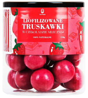 Liofilizowana truskawka z jogurtem w czekoladzie mlecznej 110g