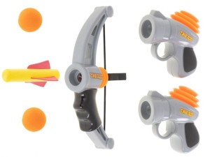 Pistolet Na Miękkie Kulki + Kusza + Kulki Zestaw 2 Szt