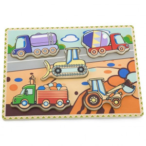 Viga Grube Puzzle Pojazdy Budowlane Dopasuj Kształty