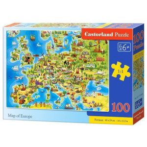 Puzzle Mapa Europy 100 Elementów Castorland
