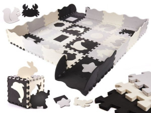 Puzzle Piankowe Mata/Kojec Dla Dzieci 36El. Czarne-Szare-Ecru
