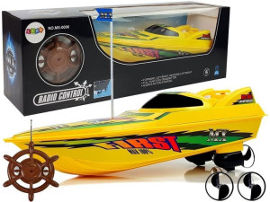 Łódź Motorówka Zdalnie Sterowana Pilot Ster 27 Mhz 40 Cm 40 M Zasięg Żółta