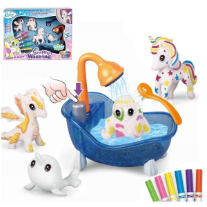 WOOPIE ART&FUN Zabawki Zwierzaki do Malowania 4 szt. + Wanna do Mycia