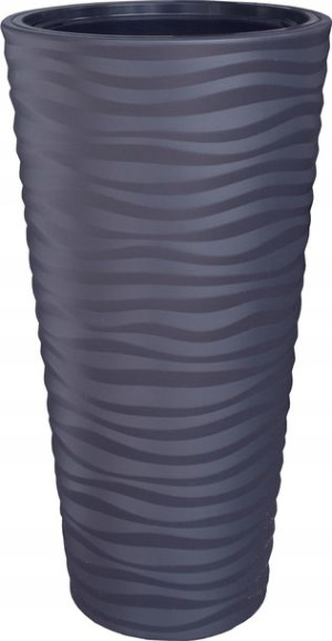 Doniczka - Donica SAHARA SLIM 3D FI30 H56 + WKŁAD