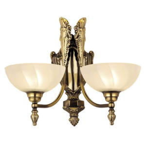 Lampa ścienna patyna CORDOBA kinkiet 2-płomienny szklany
