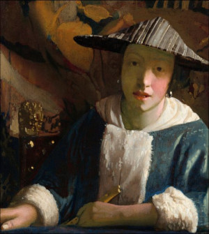 Girl with a Flute - plakat 29,7x42 cm