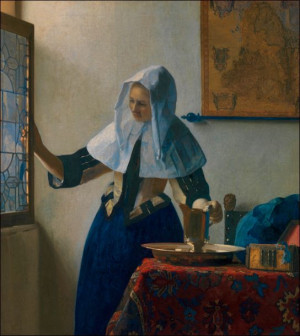 Young Woman with a Water Pitcher - plakat 40x50 cm