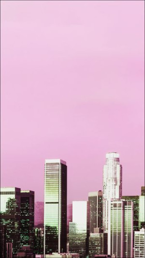 Skyline view of Los Angeles, California. - plakat