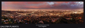 Los Angeles Nocą - Panorama Miasta - plakat 158x53