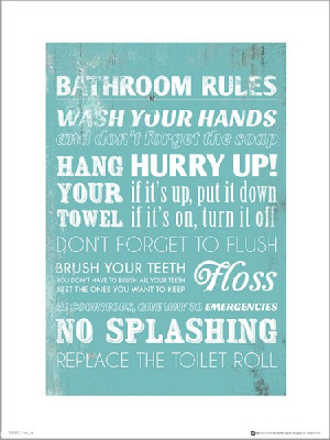 Bathroom Rules - plakat premium 40x50 cm