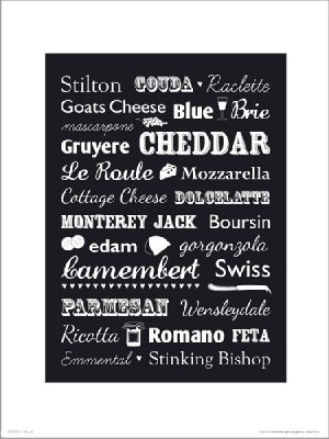 Cheese Types - plakat premium 40x50 cm