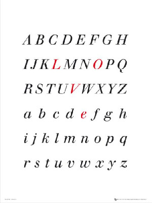 Alphabet Love - plakat premium 30x40 cm