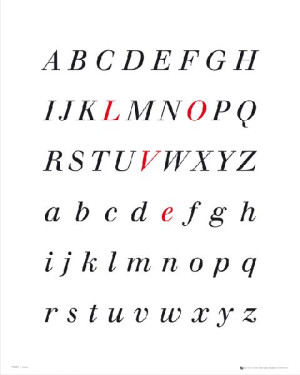 Alphabet Love - plakat premium 40x50 cm