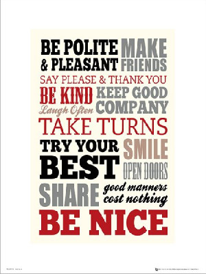 Be Polite Be Nice - plakat premium 30x40 cm