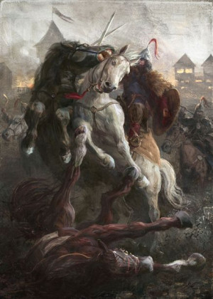 Bitwa o gród - plakat premium 60x80 cm