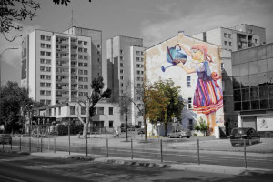 Białystok - mural Dziewczynka z konewką - plakat p