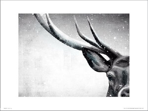 Deer Snow - plakat premium 40x30 cm