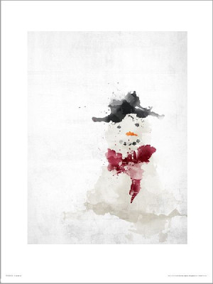 Christmas Snowman - plakat premium 40x50 cm