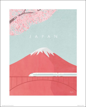 Góra Fuji i Wiśnie Japonia - plakat premium 40x50