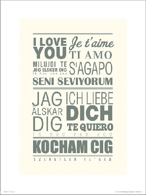 I Love You Languages - plakat premium 30x40 cm