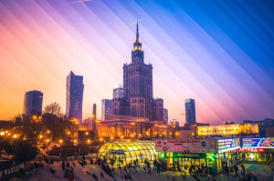 Kolorowa Warszawa Pałac Kultury i Nauki - plakat p
